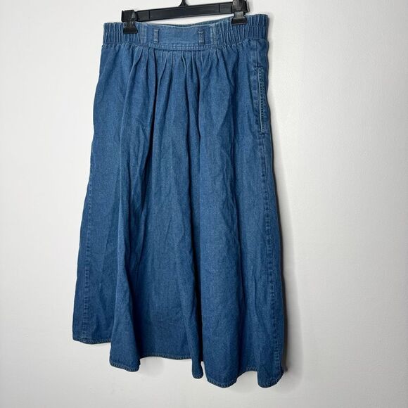 Vintage koret Denim Button-Front Skirt - Picture 4 of 6